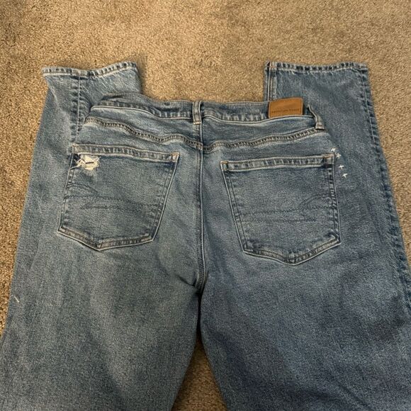 American Eagle 90's Straight Jeans Women's Strigid Stitch Detail Denim Size 2 - Picture 12 of 13